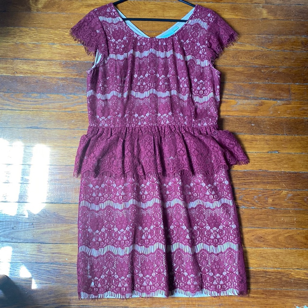 EUC Lace Peplum Dress from Maeve